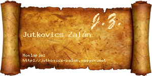 Jutkovics Zalán névjegykártya